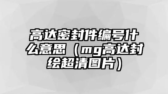 高達(dá)密封件編號(hào)什么意思（mg高達(dá)封繪超清圖片）