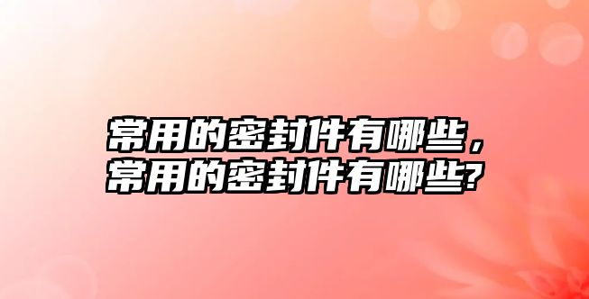 常用的密封件有哪些，常用的密封件有哪些?