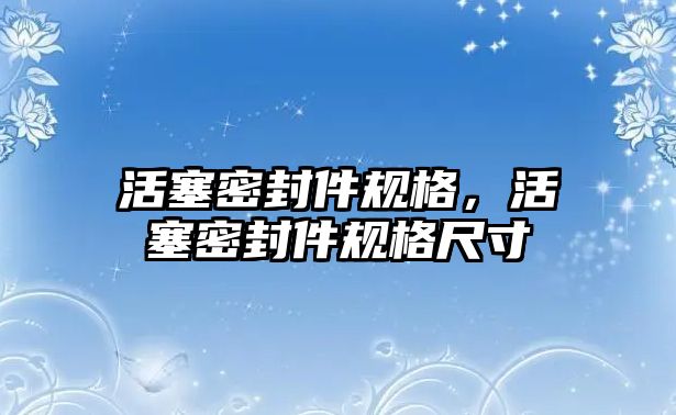 活塞密封件規(guī)格，活塞密封件規(guī)格尺寸