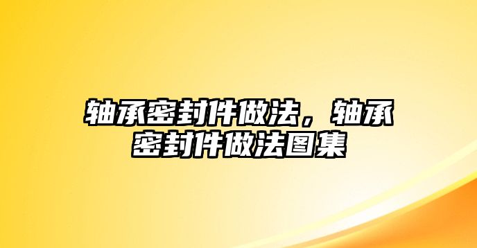 軸承密封件做法，軸承密封件做法圖集