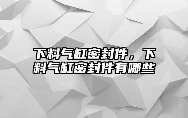 下料氣缸密封件，下料氣缸密封件有哪些