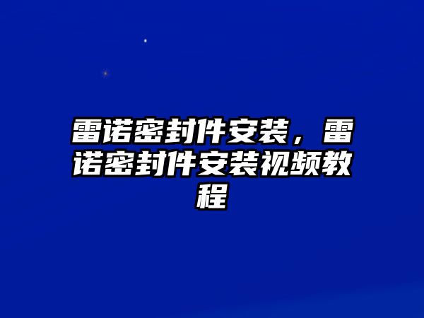 雷諾密封件安裝，雷諾密封件安裝視頻教程