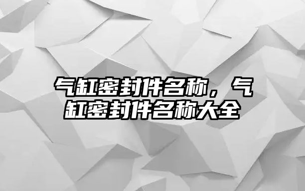 氣缸密封件名稱，氣缸密封件名稱大全