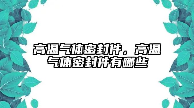 高溫氣體密封件，高溫氣體密封件有哪些