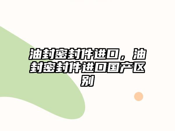 油封密封件進(jìn)口，油封密封件進(jìn)口國產(chǎn)區(qū)別