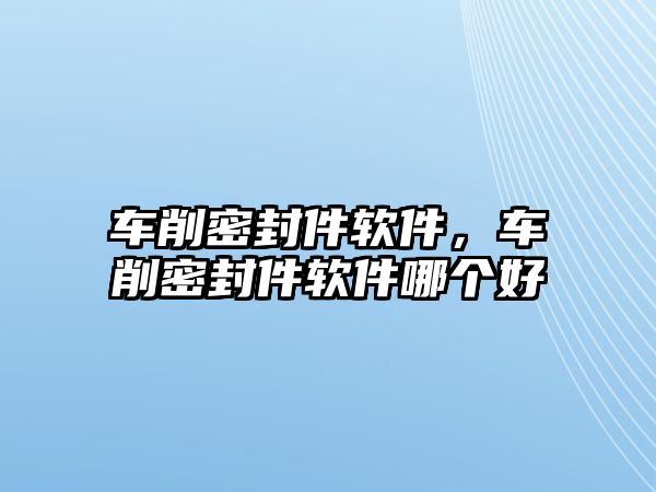 車削密封件軟件，車削密封件軟件哪個(gè)好