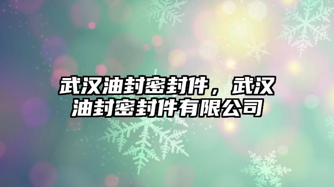 武漢油封密封件，武漢油封密封件有限公司