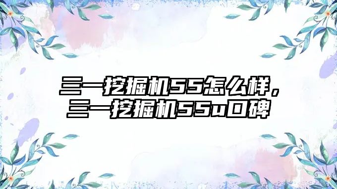 三一挖掘機(jī)55怎么樣，三一挖掘機(jī)55u口碑