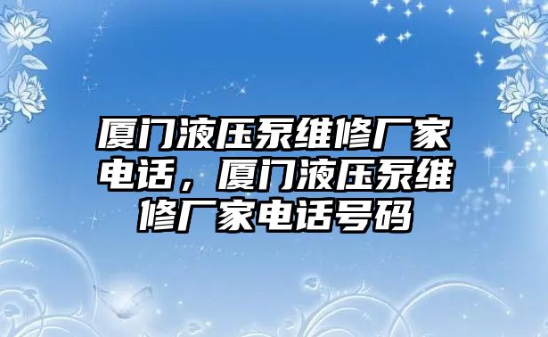 廈門液壓泵維修廠家電話，廈門液壓泵維修廠家電話號碼