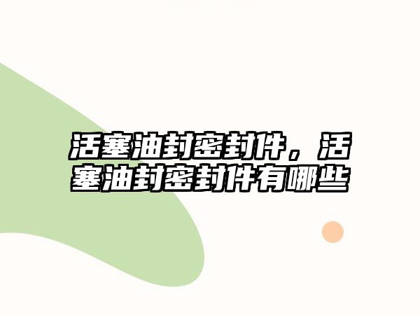 活塞油封密封件，活塞油封密封件有哪些