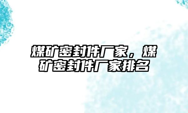 煤礦密封件廠家，煤礦密封件廠家排名