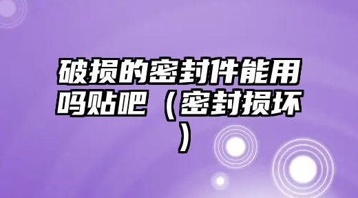 破損的密封件能用嗎貼吧（密封損壞）