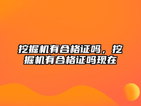 挖掘機有合格證嗎，挖掘機有合格證嗎現(xiàn)在