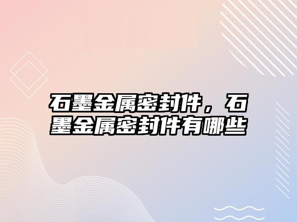 石墨金屬密封件，石墨金屬密封件有哪些