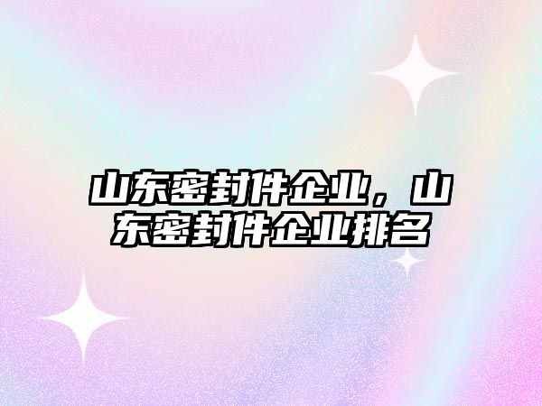 山東密封件企業(yè)，山東密封件企業(yè)排名